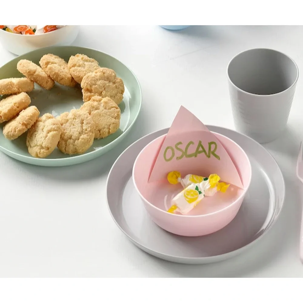 Lot of 6x IKEA KALAS Stackable Kids Plates Mixed Pastel Colors Polypropylene NEW